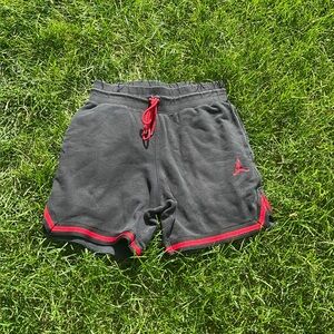 Jordan Men's Athletic Shorts in Gray with Red Trim